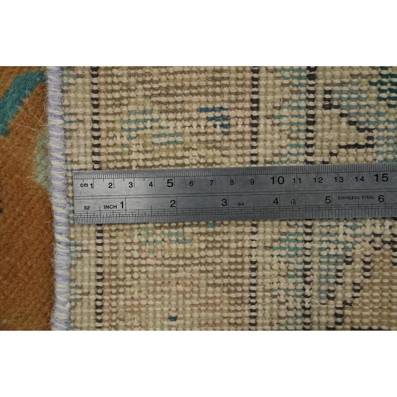 Hand Knotted Oriental 100% Wool Carpet Traditional Floral Oranges & Rust Tabriz Area Rug - 4' 10'' X 3' 0''