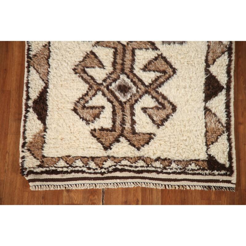 Natural Dye Handmade Kurdish Turkish Runner Rug Tribal Wool Carpet - 3'1"x 11'1"