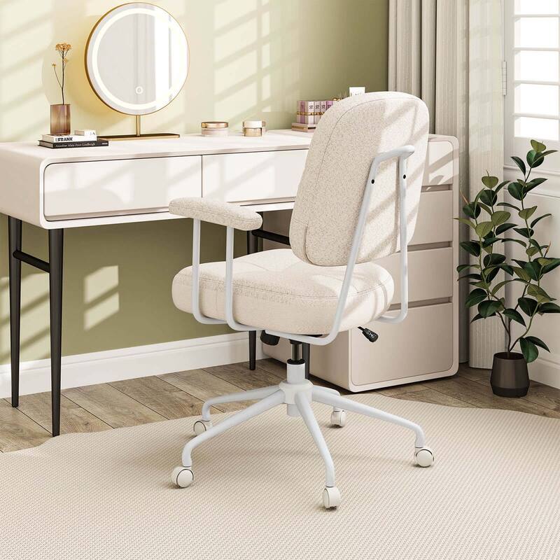 Costway Home Office Chair Leathaire Upholstered Task Chair with - See Details