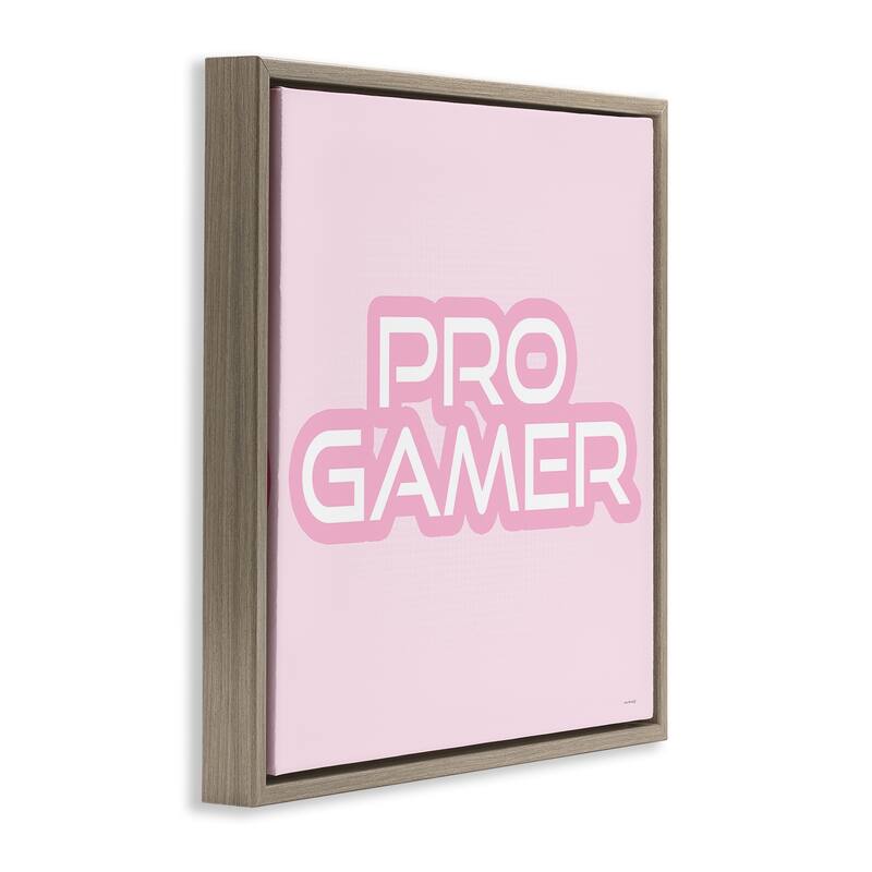 Stupell Pastel Pink Pro Gamer Framed Floater Canvas Wall Art Design By Yass Naffas Designs