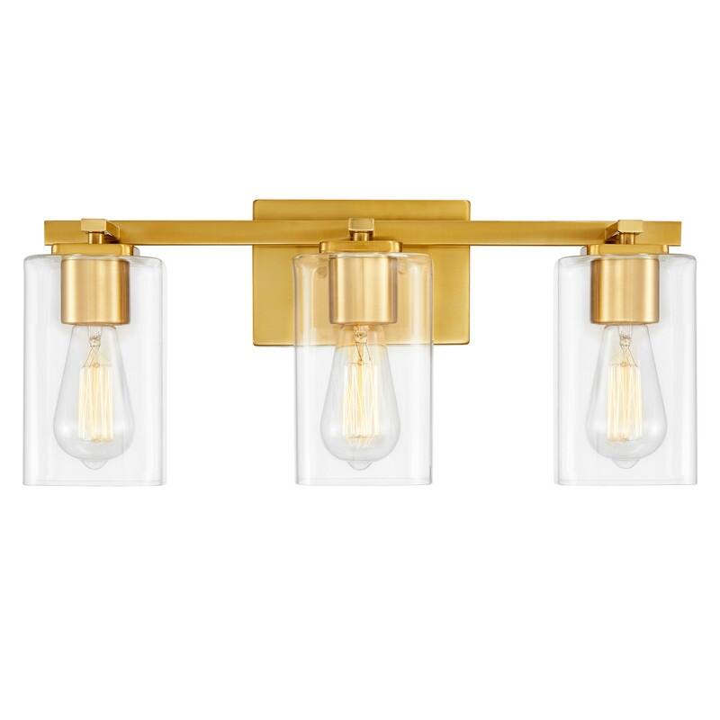 KAWOTI 20.75in. 3-light Bathroom Vanity Light with Square Glass