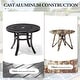 preview thumbnail 3 of 12, Outdoor Cast Aluminum Patio Side Table Round Table with Umbrella Hole - 24.02" Dia. x 17.52" H