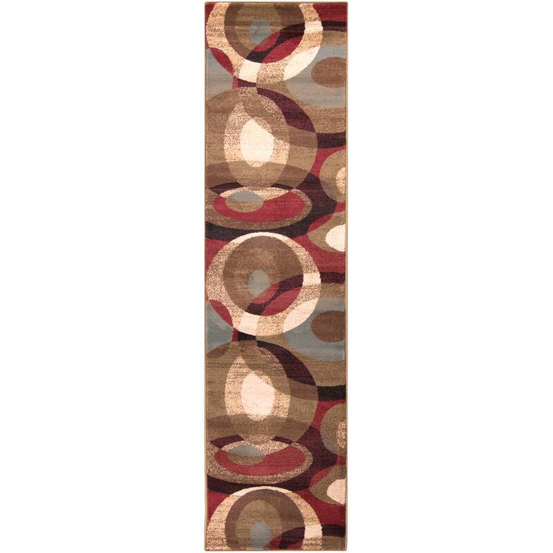 Hand-woven Grapevine Geometric Circles Plush Area Rug