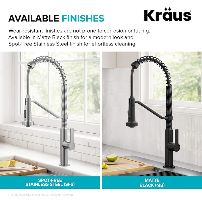 KRAUS Oletto Commercial Style 2-Function Pull Down Kitchen Faucet