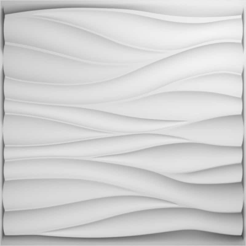 19 5/8"W x 19 5/8"H Ripple EnduraWall Decorative 3D Wall Panel - 12-Pack - Unfinished