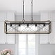 preview thumbnail 63 of 68, Kiro 5-light Farmhouse Linear Chandelier Faux Wood Dining Lighting with UL Certified - 36'' Pine