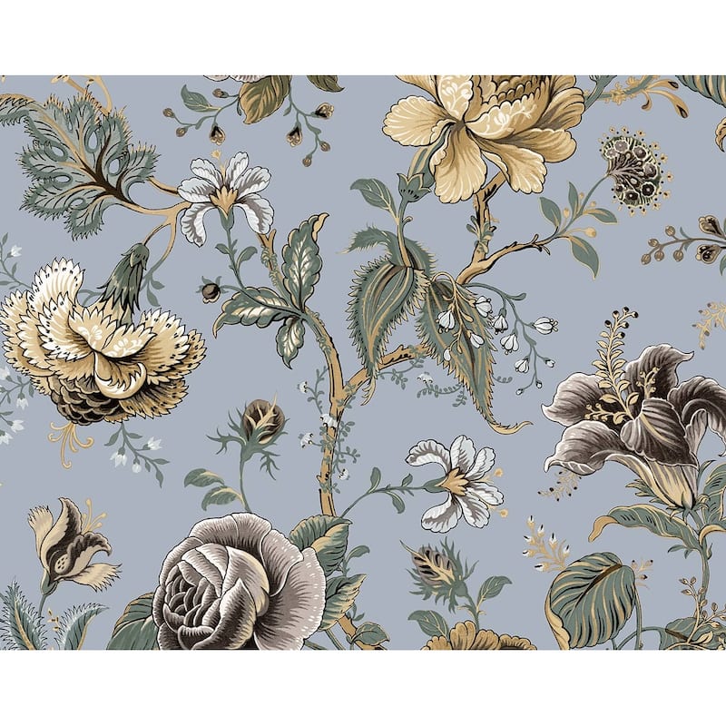 NextWall Sanibel Floral Trail Peel and Stick Wallpaper - 20.5 in. W x 18 ft. L - Periwinkle