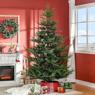 HOMCOM 7.5 ft. Artificial Unlit Christmas Tree with Stand - 7.37 ft