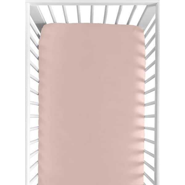 slide 2 of 6, Dusty Rose Pink Collection Girl Fitted Crib Sheet - Solid Color Mauve for Bohemian Boho Rainbow Collection