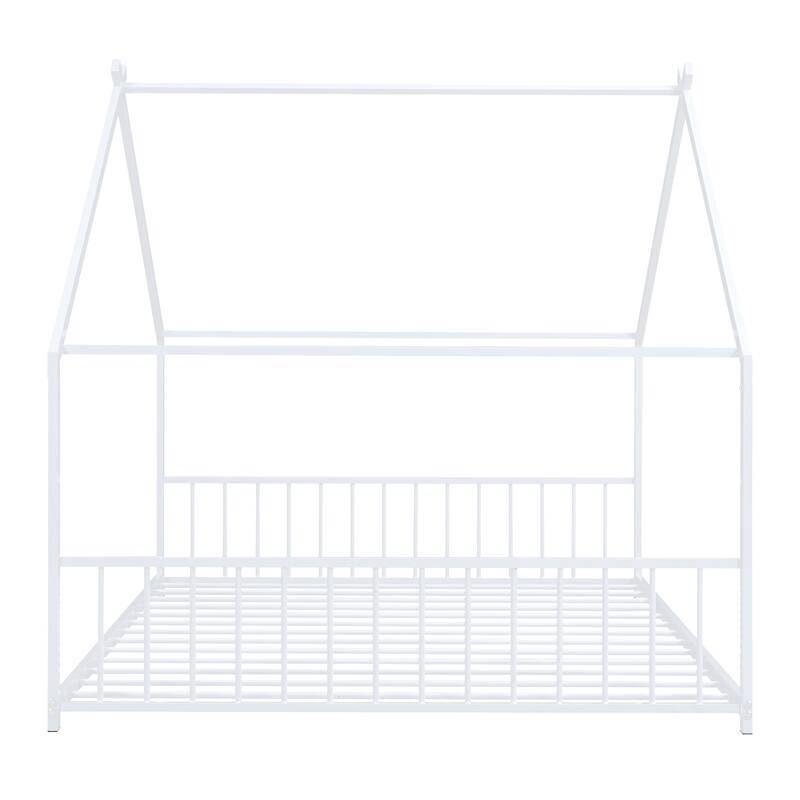 Full Size Metal House Bed for Home Office