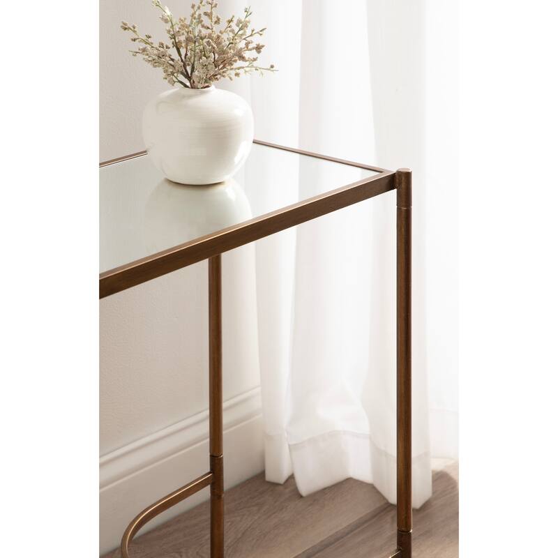 Kate and Laurel Catriona Side Table Mirror and Metal