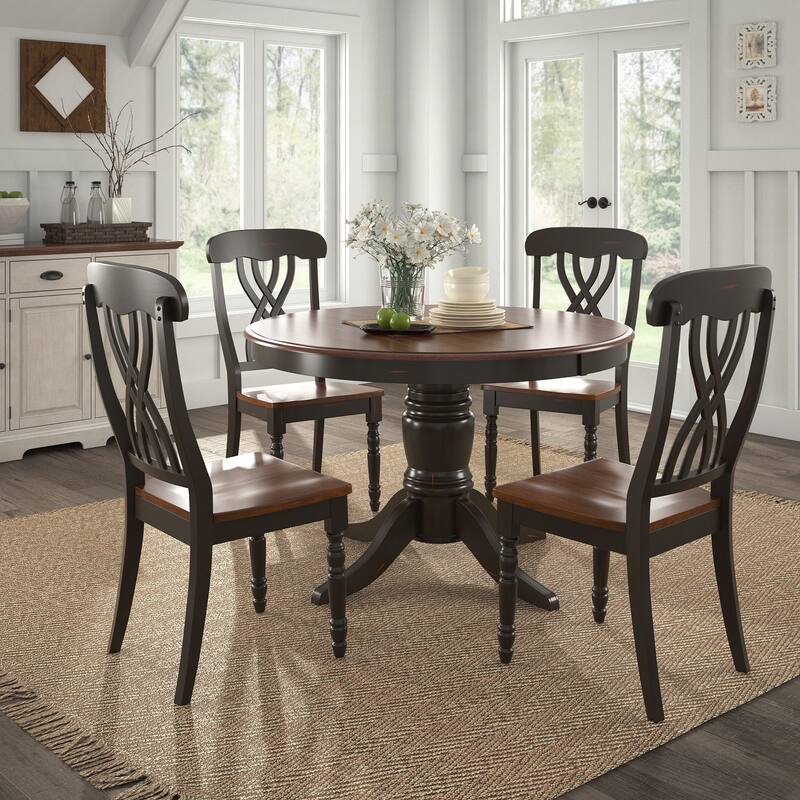 Brunico Two-Tone Round Dining Set