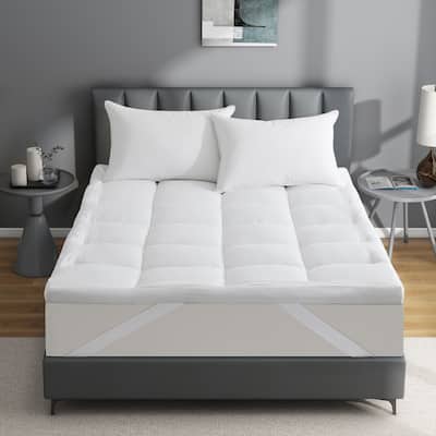 4-inch Thickness Down Alternative Fitted Mattress Topper with Soft Cover