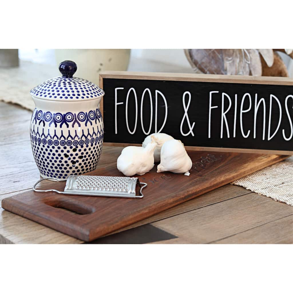 Blue Rose Polish Pottery P078 Manufaktura Garlic Keeper