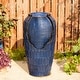 preview thumbnail 98 of 150, Glitzhome Oversized LED Lighted Ceramic Pot Floor Fountains for Outdoor Garden