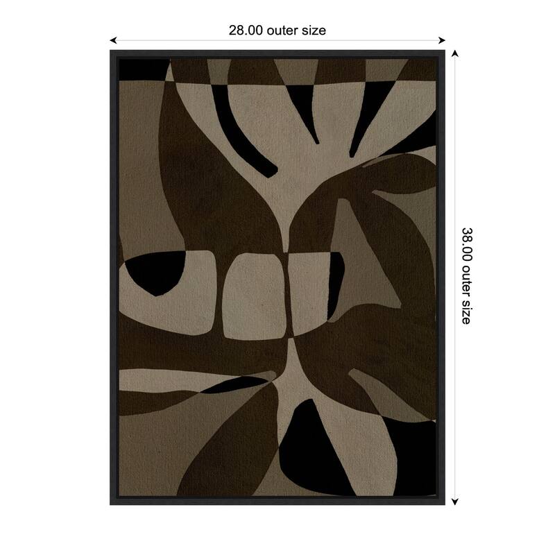 Kate and Laurel Sylvie Contour 2 Framed Canvas by Shatha Al Dafai