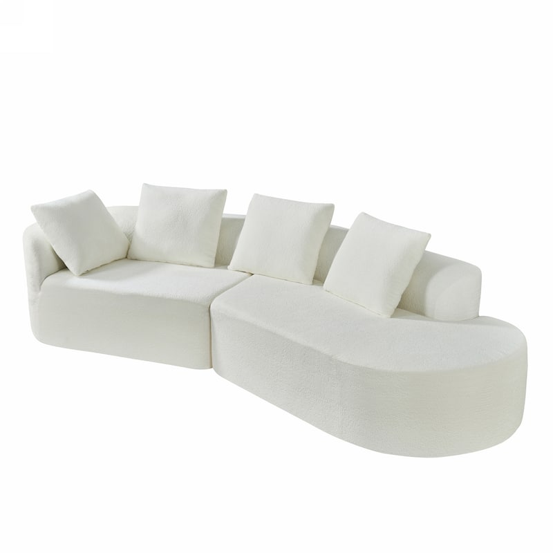 116" Pearl Curved Sectional Sofa with Chaise Lounge