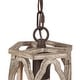 preview thumbnail 7 of 11, Clovy Modern Farmhouse 1-Light Solid Wood Lantern Cylinder Pendant for Kitchen Island - D6"x H 69"