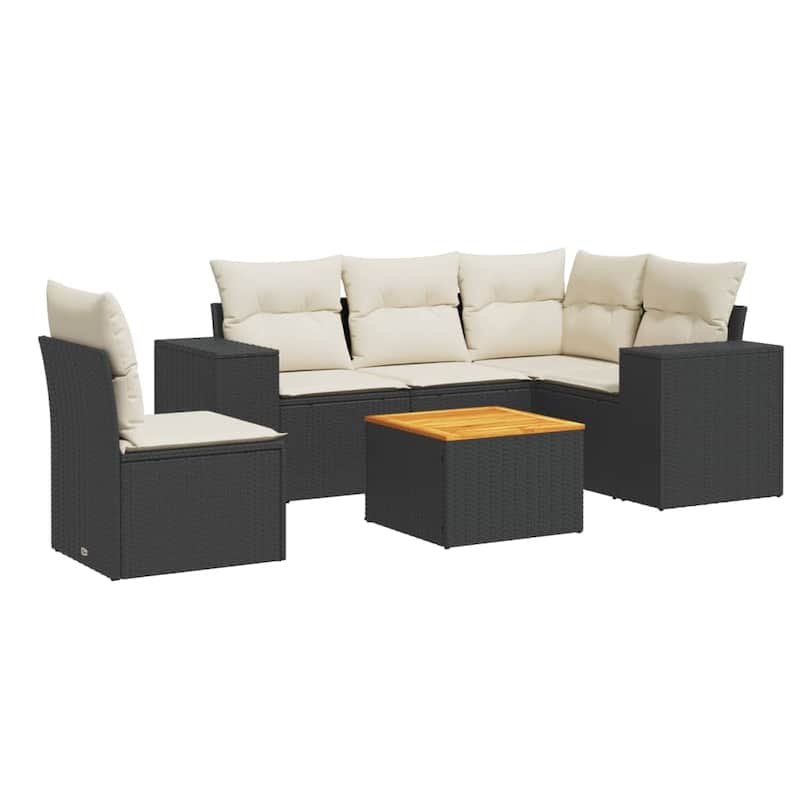 vidaXL Garden Sofa Set Black - 21.7 x 21.7 x 14.6