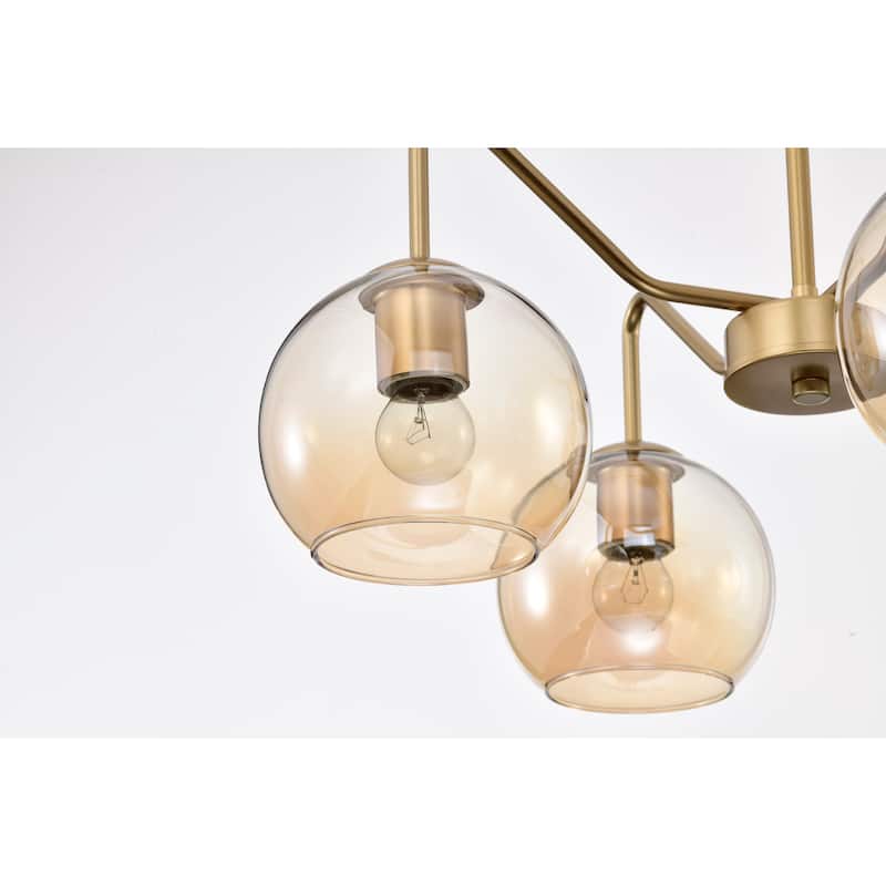 Dhona 22 Inch Clear Seedy Glass Globe Chandelier 4 Light - N/A