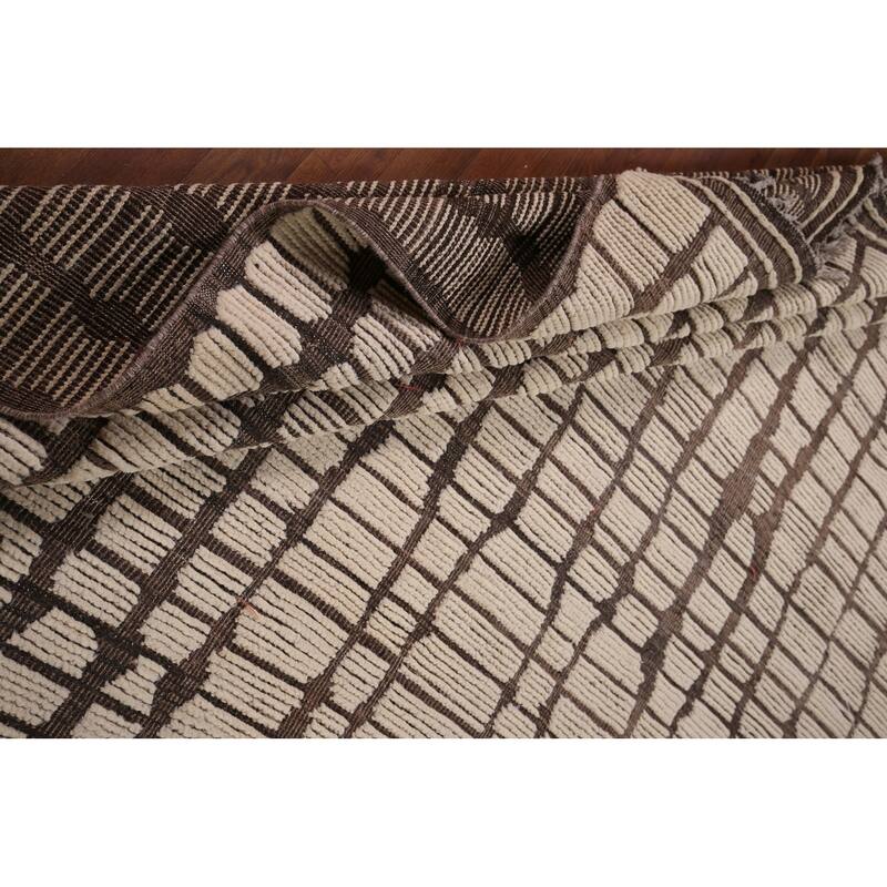 All-Over Moroccan Oriental Large Area Rug Hand-Knotted Wool Carpet - 12'0" x 18'8"