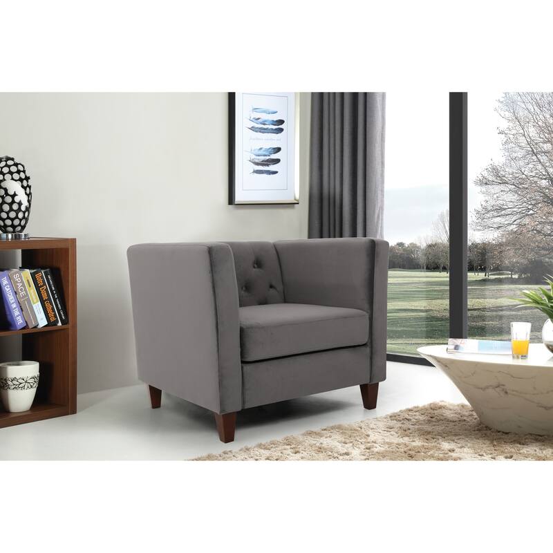 Lisette 33.07'' Velvet Square Arm Chair