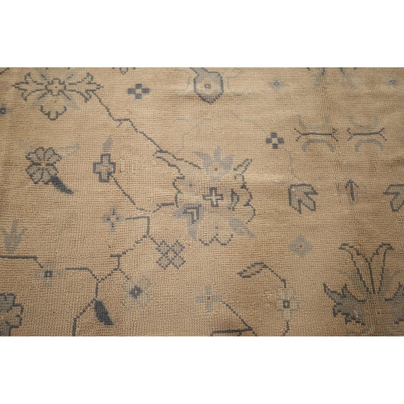 Pre-1900 Antique Vegetable Dye Oushak Turkish Large Wool Carpet - 12'5" x 19'1"