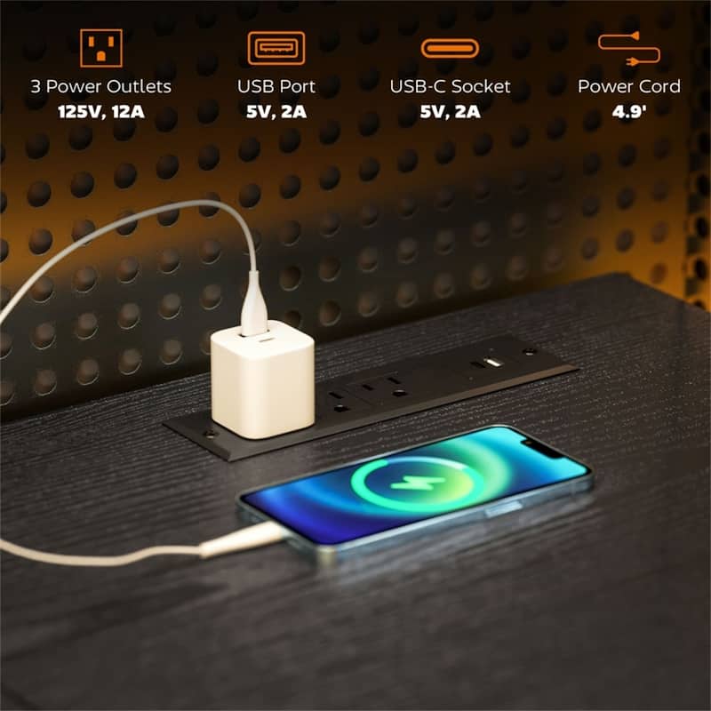 L Shaped Gaming Desk with RGB LED Light USB Charging Ports Storage Drawers and Ergonomic Monitor Stand Sturdy Office