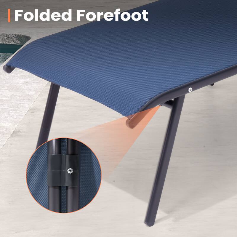 Pellebant Outdoor Adjustable Patio Chaise Lounge Chairs with Armrest Set of 2