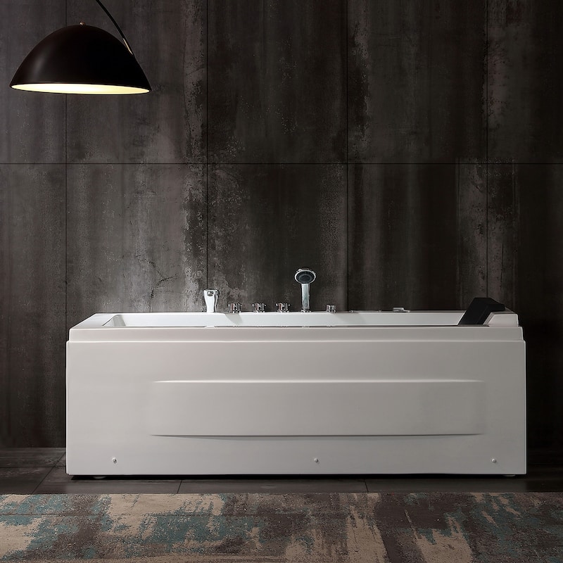 Empava 67" Whirlpool Bathtub Chromatherapy Waterfall Water Air Jets