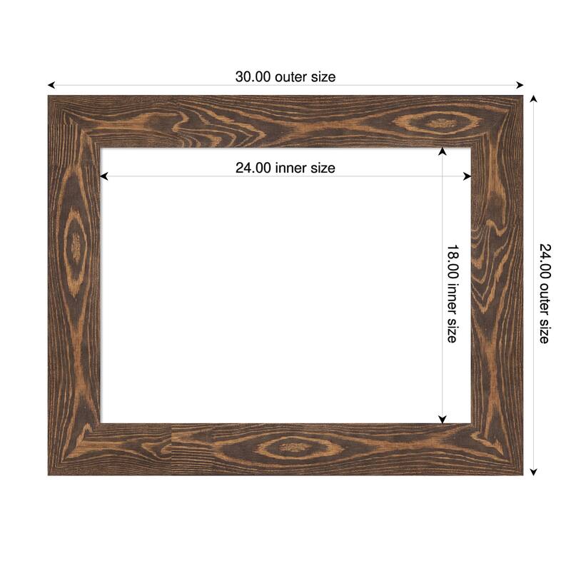 Amanti Art Bridge Black Framed Dry Erase Magnetic Board - 30 x 24 in - Bridge Brown