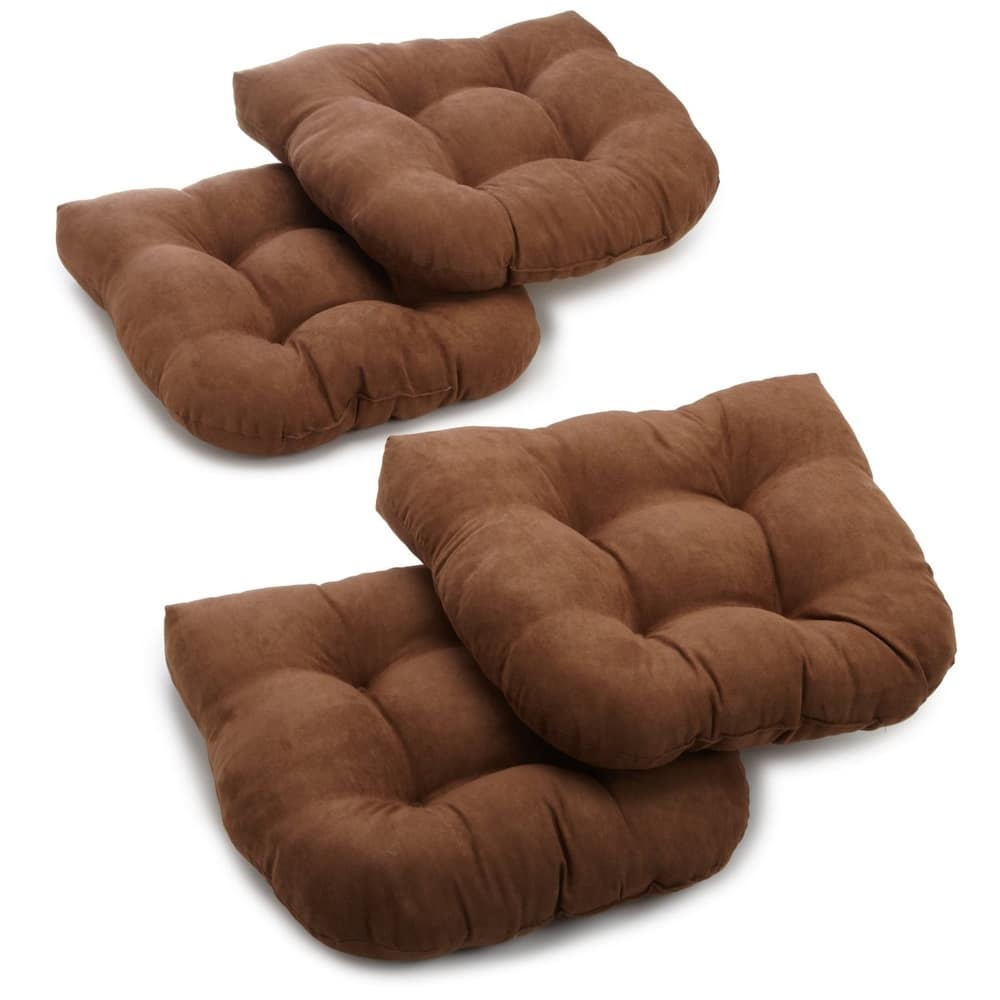19-inch U-Shaped Microsuede Chair Cushion (Set of 1, 2, or 4)