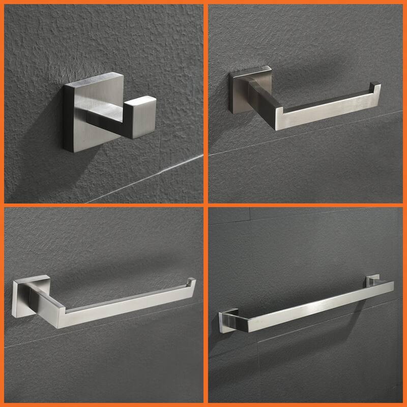5 Piece Bathroom Hardware Set Wall Mount Bathroom Towel Holder Bar Set Bathroom Fixtures 304 Stainless Steel Bath Accessories