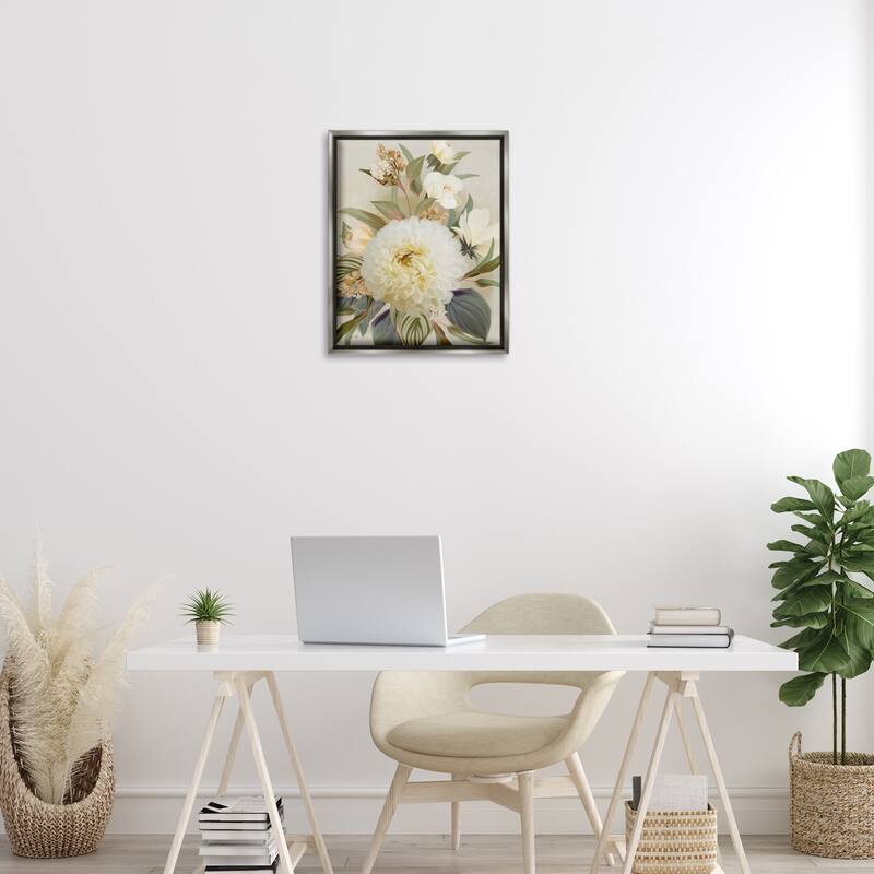Stupell Elegant Dahlia Bundle Framed Floater Canvas Wall Art Design By House Fenway