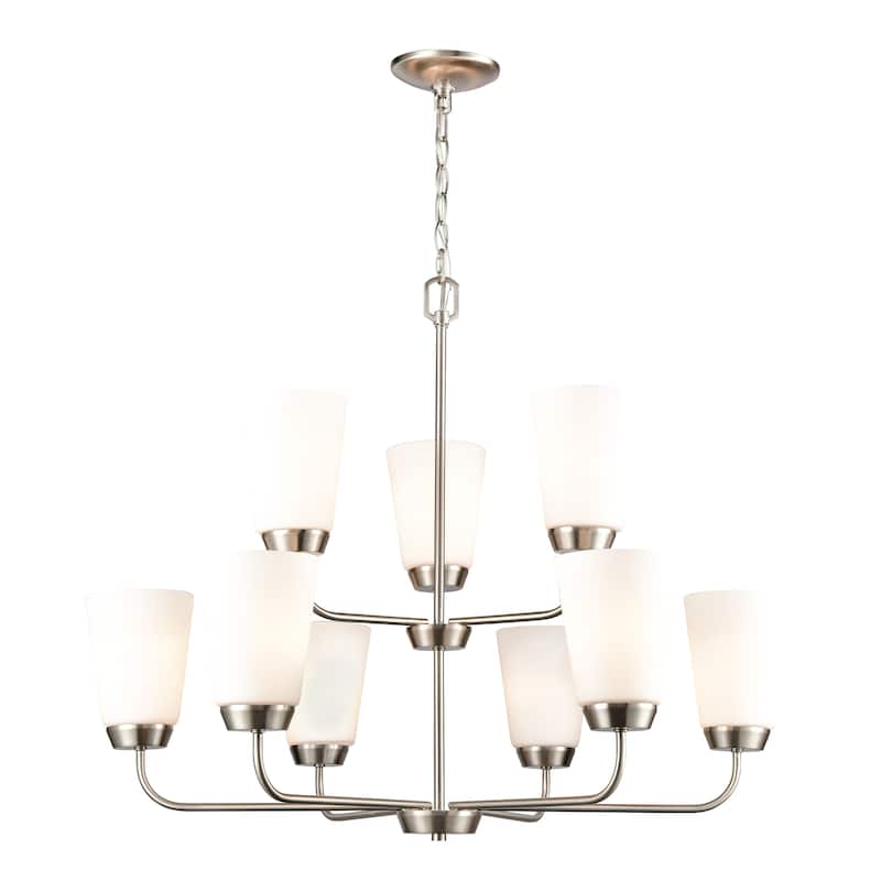 Winslow 19-inch Wide 3-Light Chandelier in Brushed Nickel - 30in W