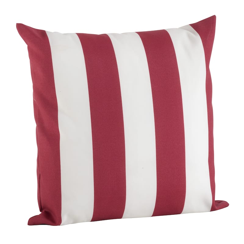 Classic Wide Stripe Poly Filled Throw Pillow - 17" x 17"  - Red