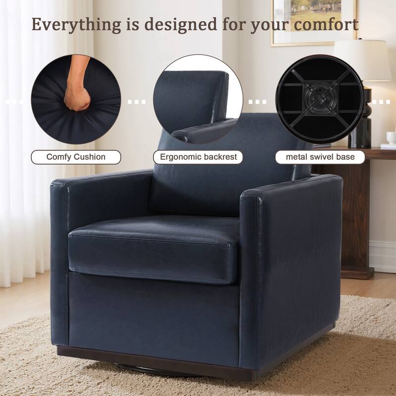 Modern Upholstered Swivel Accent Arm Chair