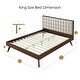 preview thumbnail 11 of 28, Hughes Mid-century Modern Upholstered Platform Bed with Wood Frame