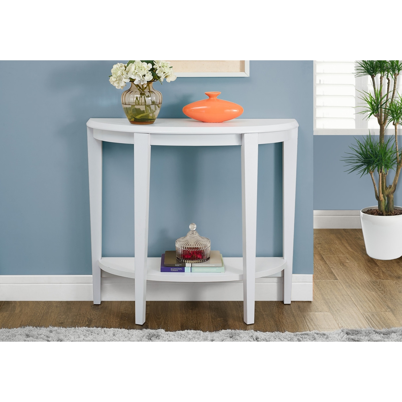 Narrow Accent Console Table With Laminate Top For Modern Living Room And Entryway
