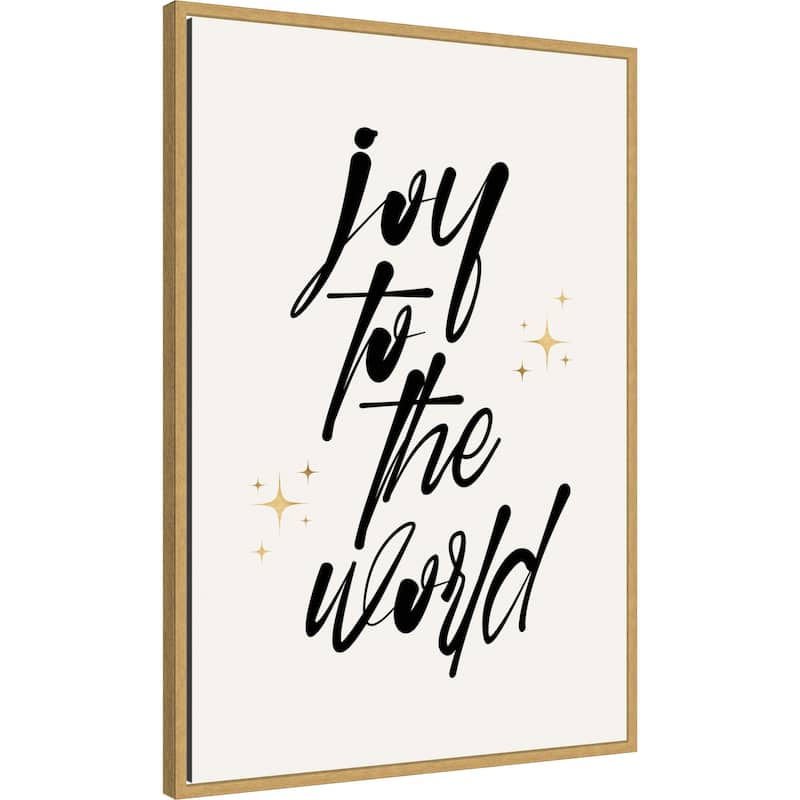 Joy To the World by Eins Kubistika (23 x 33 in.), Framed Canvas Wall Art Print - Sylvie Bright Gold