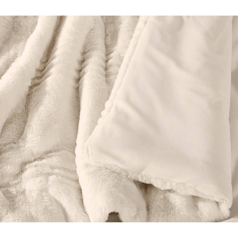 Brooklyn Loom Carved Faux Fur 3 Piece Comforter Set