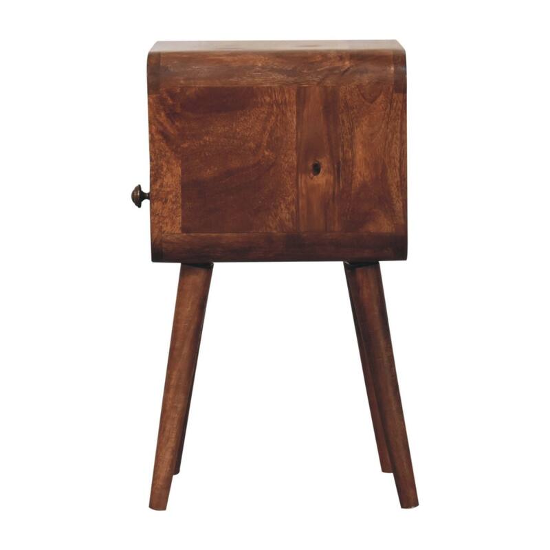 HomeRoots 22" Brown Solid Wood Square One Drawer Nightstand