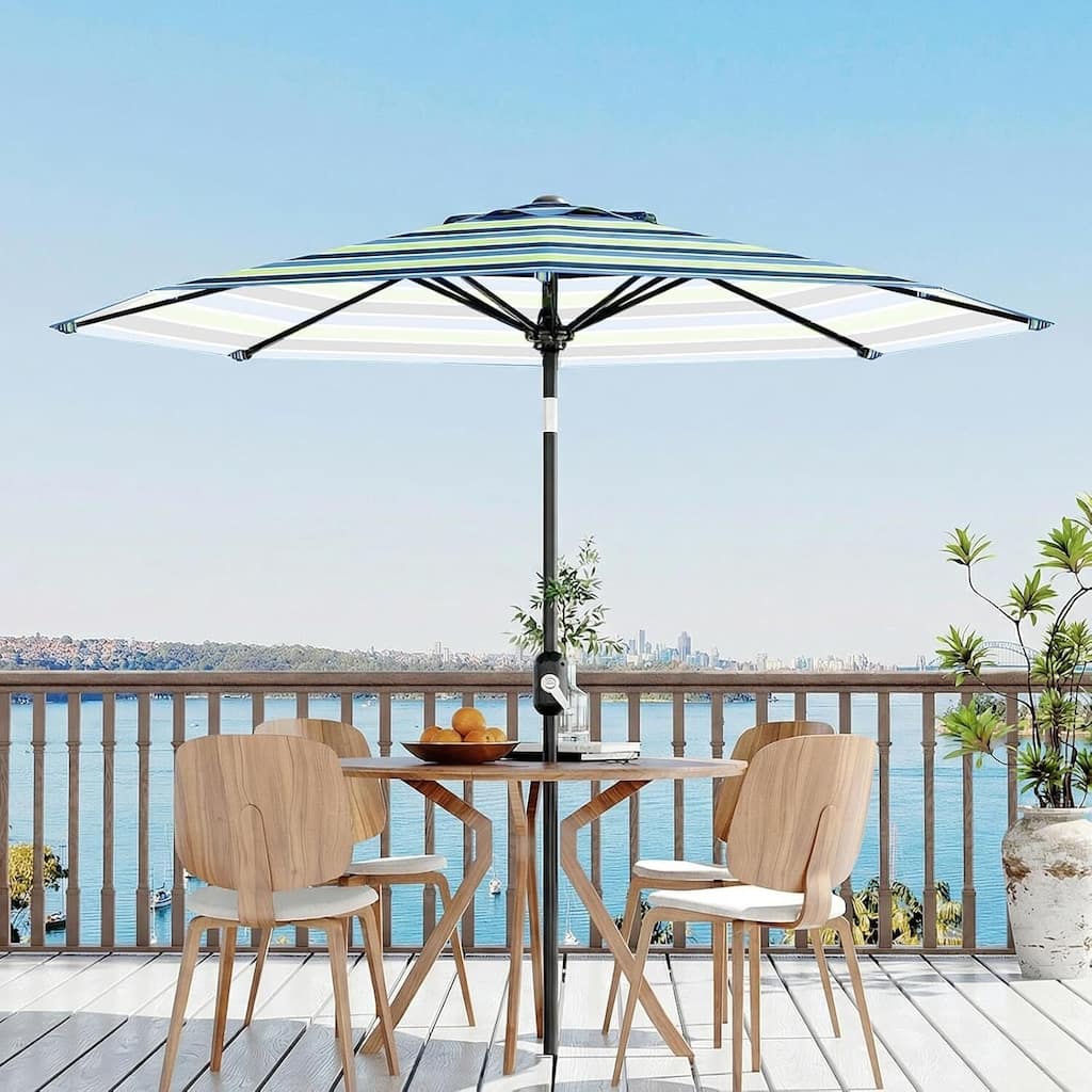 Outdoor 10FT Stripe Outdoor Patio Umbrella, UV Protection Waterproof for Pool Deck Yard