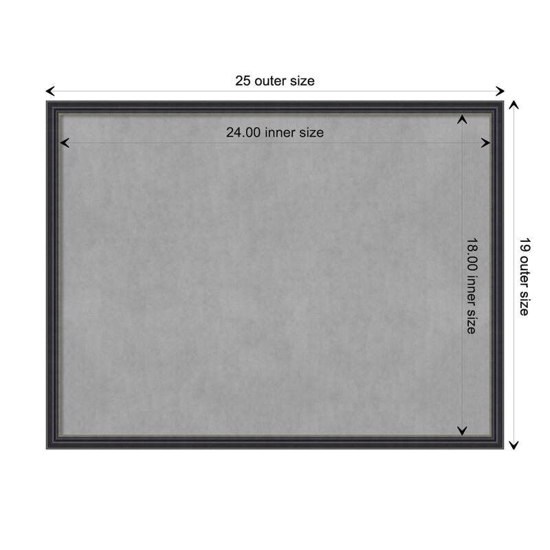Amanti Art Stylish Black Narrow Framed Magnetic Board - Board Size 24x18