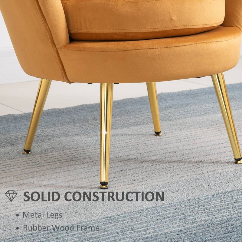 Velvet-touch Fabric Accent Chair