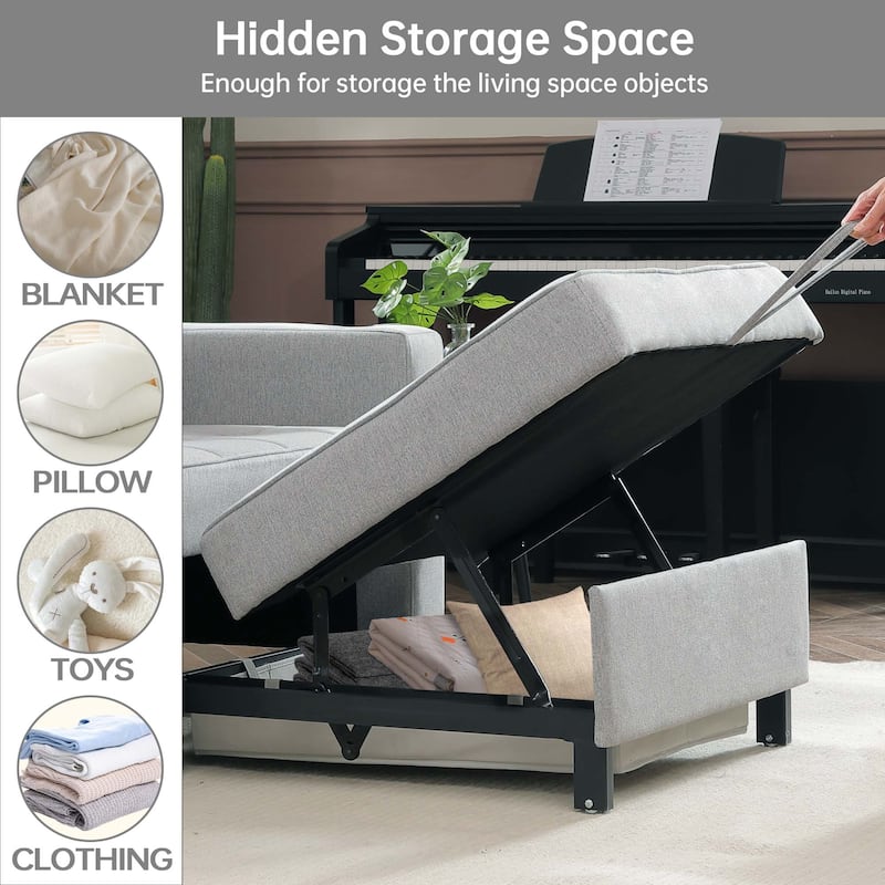 Futon Chair Bed Convertible Chair 3-in-1 Pull Out Sleeper Chair Beds for Living Room