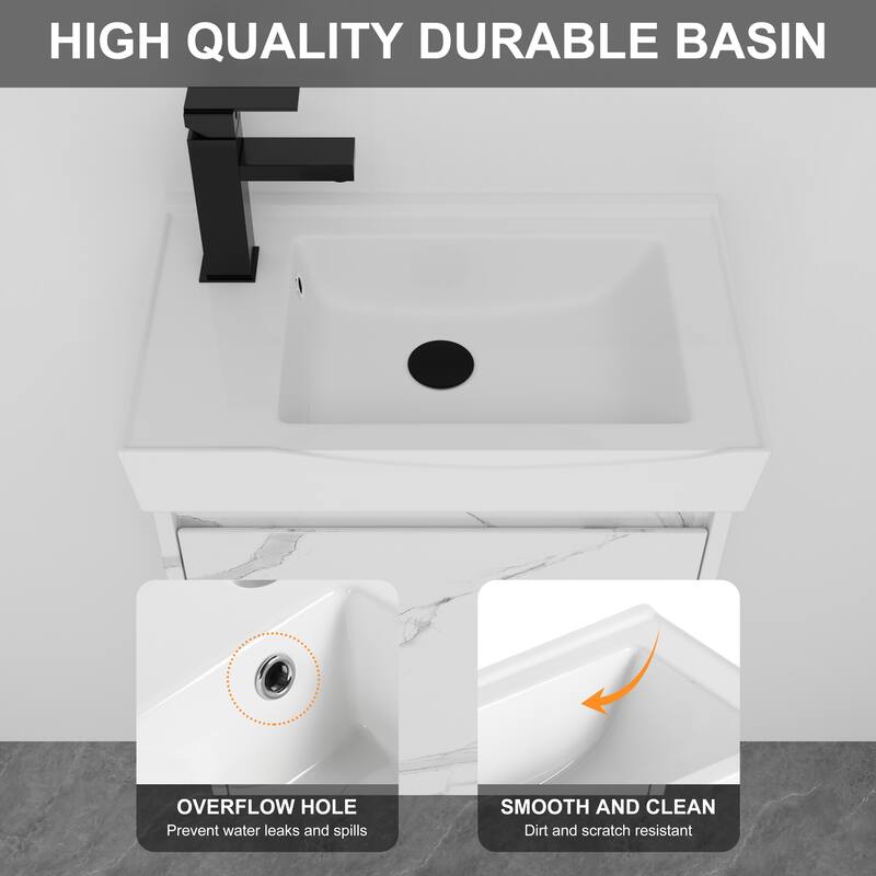 BNK 16"/20"/24"/30"/36" Single Sink Bathroom Vanity with Soft Close Door and Shelf