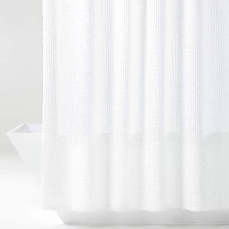 70" x 72" - White Fabric Textured Glam luxury Shower Curtain