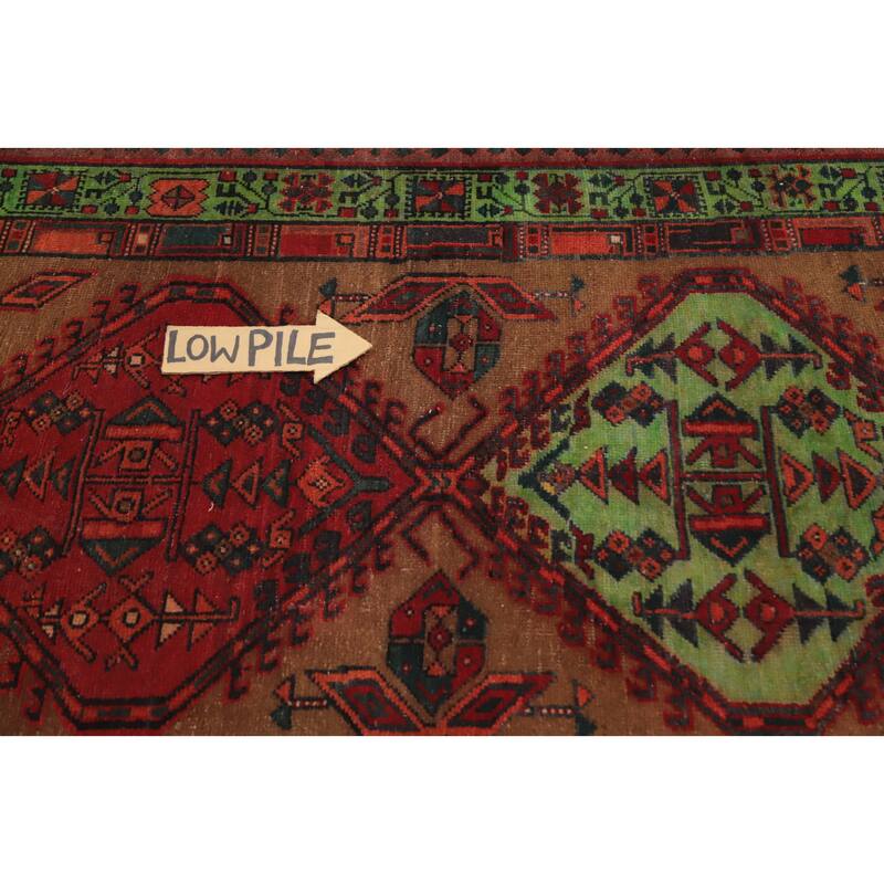 Hand Knotted Oriental 100% Wool Carpet Traditional Tribal Brown Ardebil Runner Rug - 11' 4'' X 3' 6''