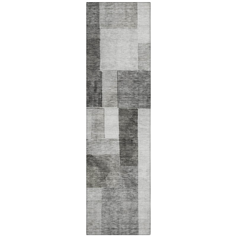 Machine Washable Indoor/ Outdoor Contemporary Geo Chantille Rug